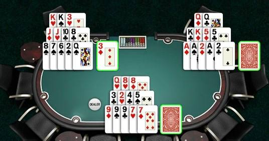 Раскладка Open Face Chinese Poker с примером трех рук